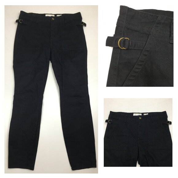 HEI HEI Anthropologie Black Buckle Belt Waist Tapered Leg Jeans - Picture 1 of 11